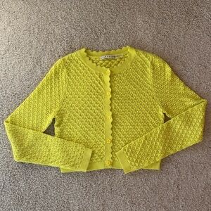 Alice + Olivia Brisa Fitted Cropped Cardigan size small